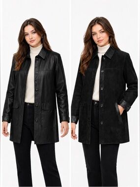 Vintage Bod & Christensen Reversible Women’s Black Leather and Suede coat